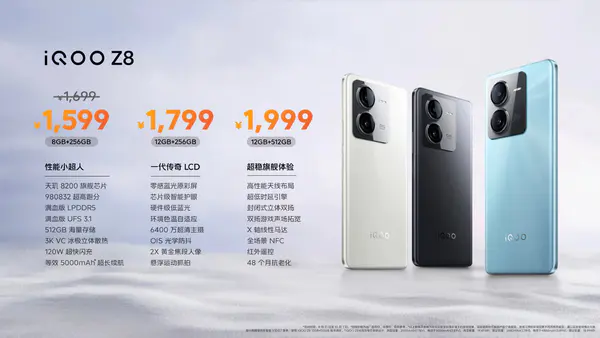 iQOO Z8 and iQOO Z8x Officially Launched with Affordable Prices Starting at $1,599