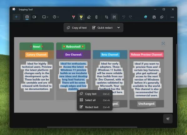 Microsoft Windows 11 update: Enables screenshot text recognition and blurred backgrounds