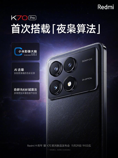 Redmi K70 Pro phone preview: equipped with Night Lords algorithm, high quality flash snapshots, and a big boost in image power